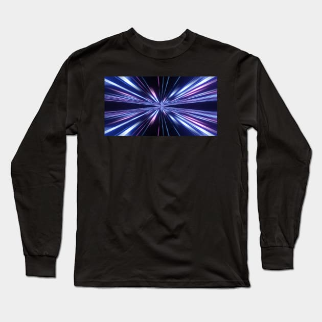 High speed, pink blue lines Long Sleeve T-Shirt by 3DVictory